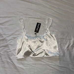 BooHoo silk mini crop